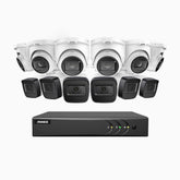 EL200 - 1080p 16 Channel Outdoor Wired Security CCTV System with 6 Bullet & 6 Turret Cameras, 3.6 MM Lens, Smart DVR with Human & Vehicle Detection, 66 ft Infrared Night Vision, 4-in-1 Output Signal, IP67
